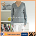 V-Ausschnitt stricken China Großhandel Kaschmir-Pullover grau